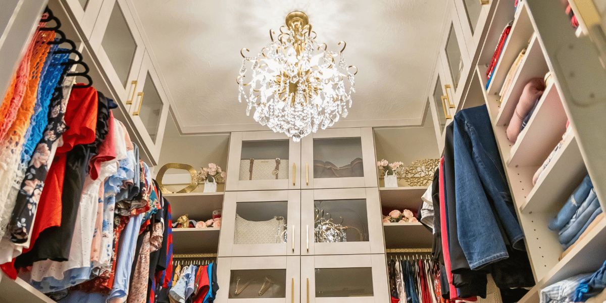Photo of a custom boutique closet designed and installed in Spring, Tx. 