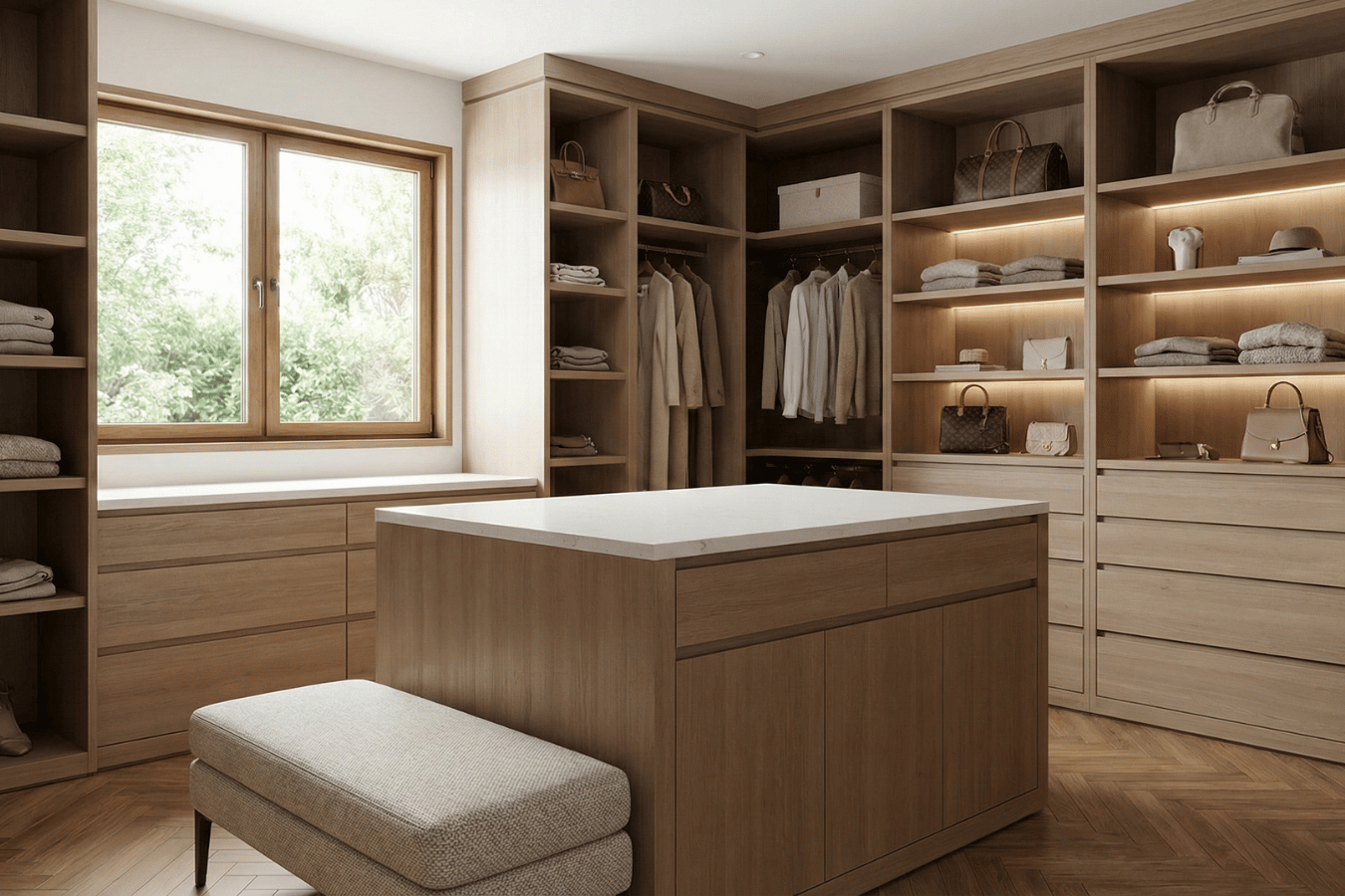 Walk-in closet with storage