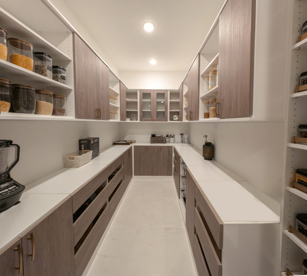 Walk-in pantry with storage