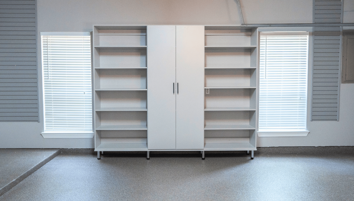 open shelving custom garage storage 