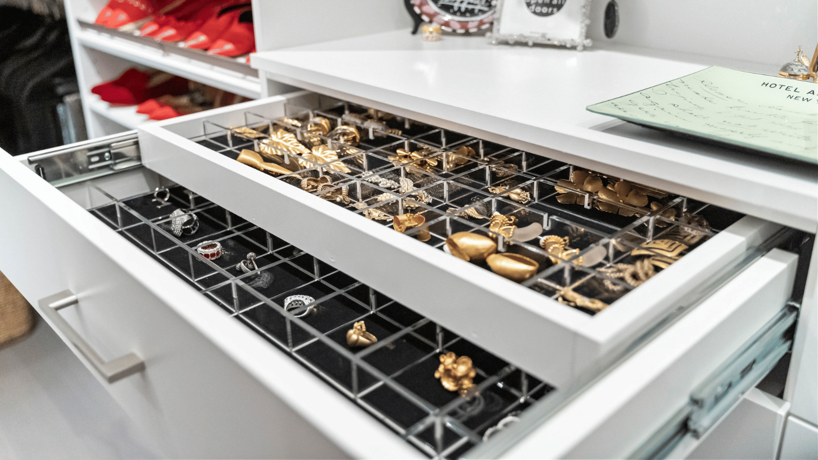Built In Jewelry Drawer Organizer - Custom Closets